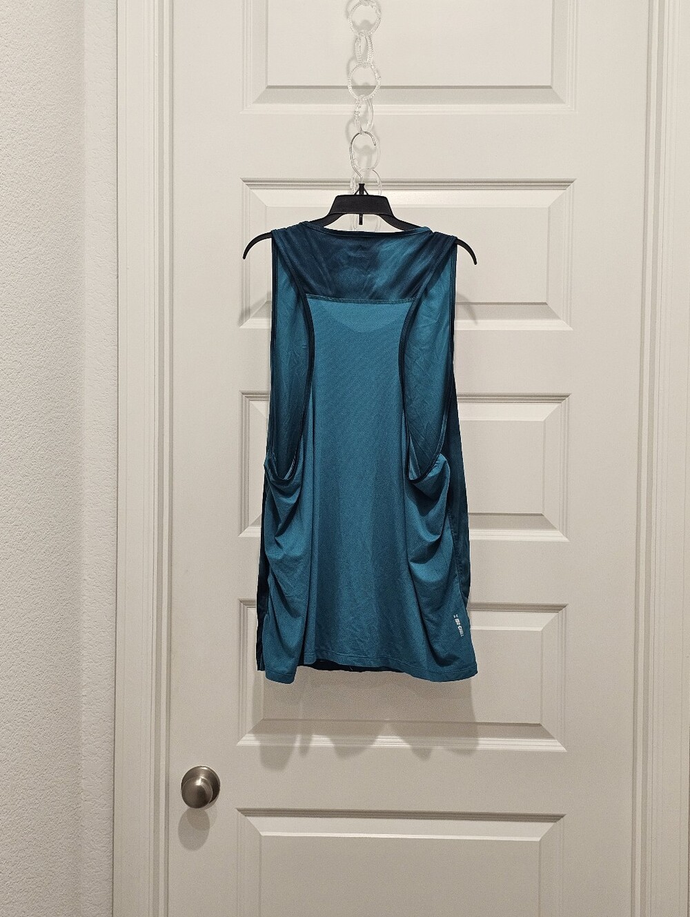 UA Mens Iso-Chill Up The Pace Singlet Teal Patterned Tank Top, EUC, XL - Picture 10 of 11